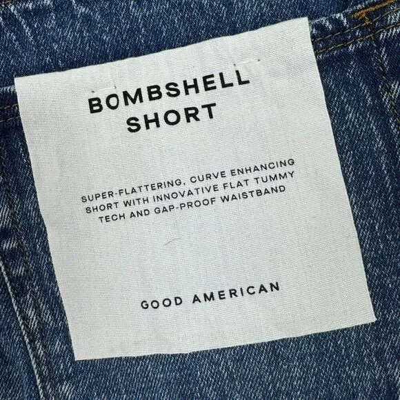 GOOD‎ AMERICAN Bombshell Shorrts Womens 2 26 High Rise Cut Off Denim - Picture 4 of 4